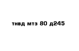 тнвд мтз 80 д245